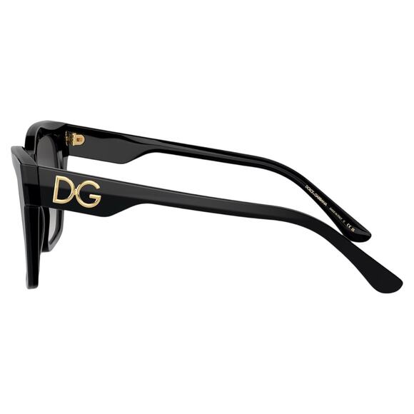 New Dolce & Gabbana Sunglasses Black Square Gold DG Metal Logo New - Picture 4 of 6
